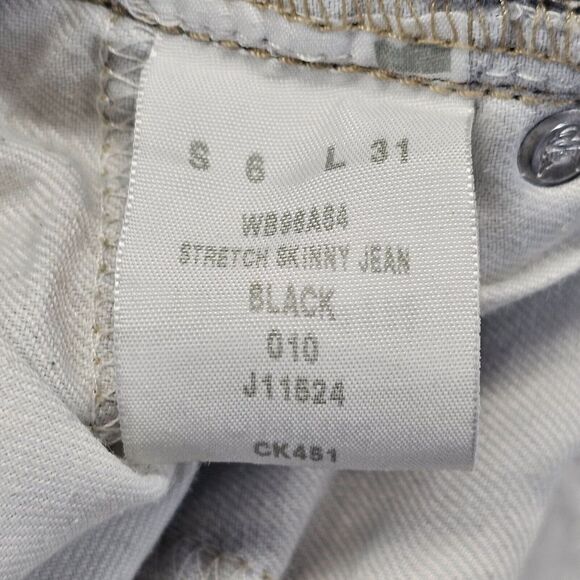 Calvin Klein Skinny Stretch Jeans Pockets Black Washed Denim Womens Sz 6 (31x30) - Picture 8 of 14